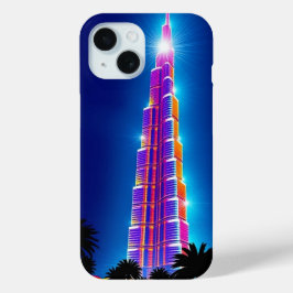 Funda Para iPhone 15 Gráfico de iluminación de la torre más alta de Dub