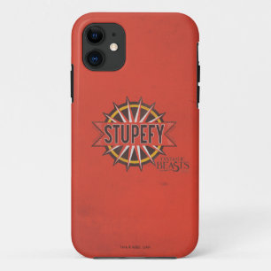 Funda Para iPhone 11 Gráfico de ortografía rojo y dorado Stupefy Spell