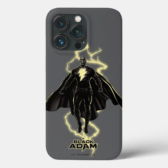 Funda De Case-Mate Para iPhone Gráfico de silueta Black Adam Lightning (Reverso )