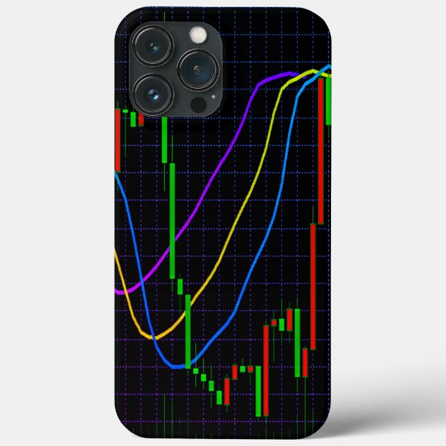 Funda De Case-Mate Para iPhone Gráfico financiero abstracto (Reverso )