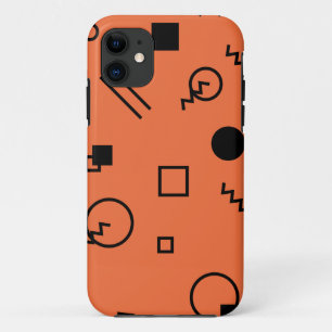 Funda Para iPhone 11 gráfico Memphis naranja, divertido, de moda y geom