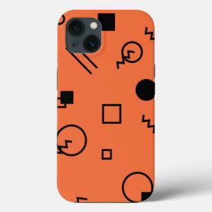 Funda Para iPhone 13 gráfico Memphis naranja, divertido, de moda y geom