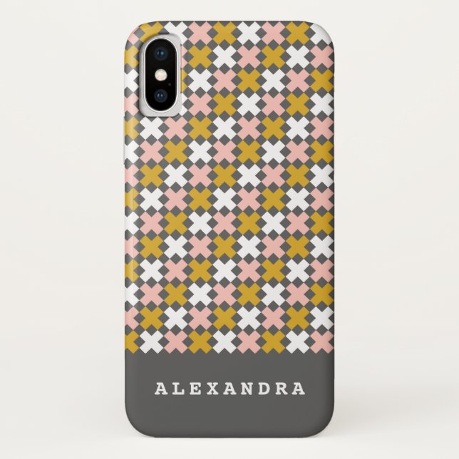 Funda De Case-Mate Para iPhone gráfico moderno, geométrico x (Reverso)