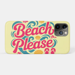 Funda Para iPhone 11 Pro Gráfico Retro de Tipografía Rosa: Por Favor Playa
