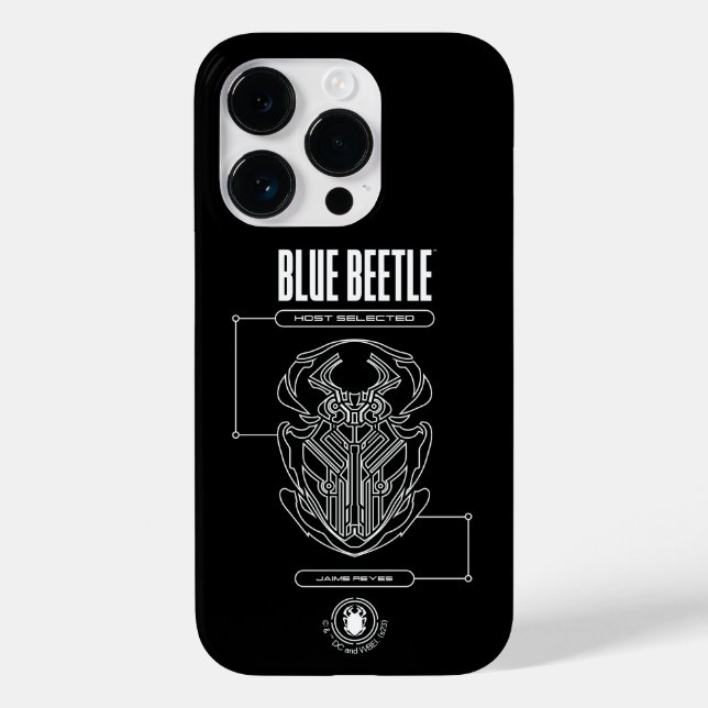 Funda De Case-Mate Para iPhone Gráfico técnico de escarabajo azul (Reverso )