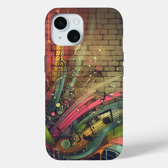 Funda De Case-Mate Para iPhone Grafiti musical (Reverso )