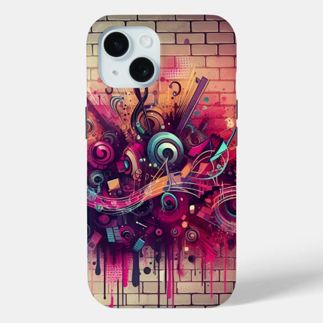 Funda De Case-Mate Para iPhone Grafiti musical (Reverso )