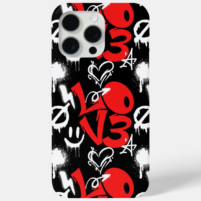 Funda De Case-Mate Para iPhone grafitti LOVE B. Black BG (Reverso )