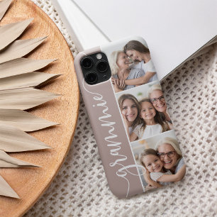 Funda Para iPhone 13 Grammie Script Grandma Collage de fotos