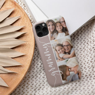 Funda Para iPhone 13 Grammy Script Grandma Collage de fotos