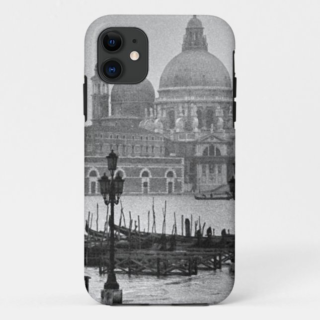 Funda De Case-Mate Para iPhone Gran Canal Blanco Negro Venecia Italia Viajes (Reverso)