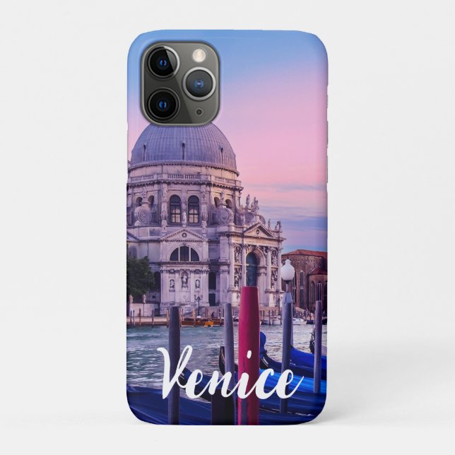 Funda De Case-Mate Para iPhone Gran Canal con góndolas e iglesia en Venecia (Reverso)
