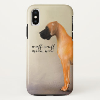 Funda Para iPhone X Gran danés cervato con texto