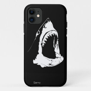 Funda Para iPhone 11 Gran diseño blanco y negro del tiburón blanco