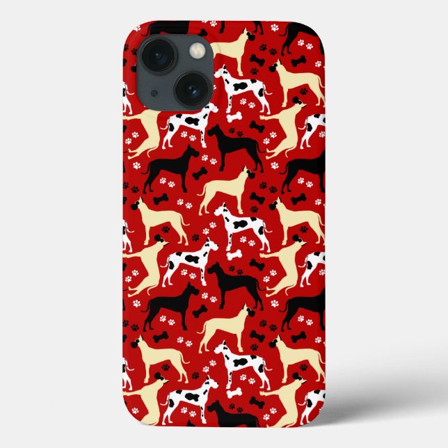 Funda De Case-Mate Para iPhone Gran Ducado danés Patrón de Perro Harlequin Funda- (Reverso)
