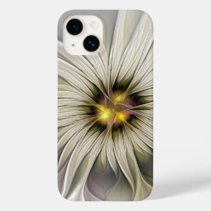 Funda Para iPhone 14 De Case-Mate Gran Flor de Marfil, Arte Fractal Moderno Abstract