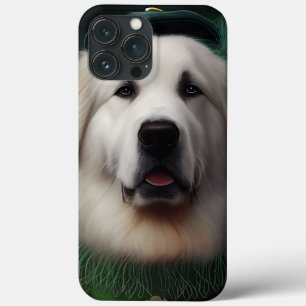 Funda Para iPhone 13 Pro Max Gran perro Pirineos vestido para el día de San Pat