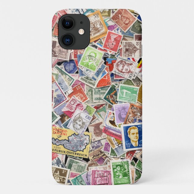 Funda De Case-Mate Para iPhone Gran pila de sellos postales (Reverso)