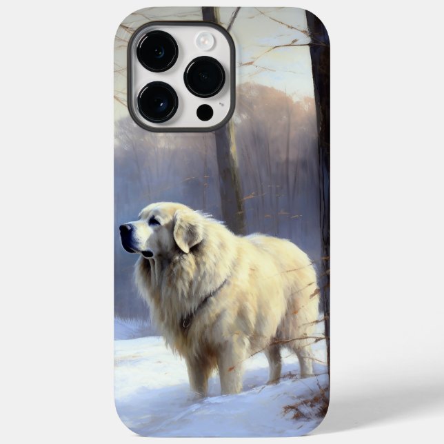 Funda De Case-Mate Para iPhone Gran Pirineo Deja que nieve Navidad (Reverso )