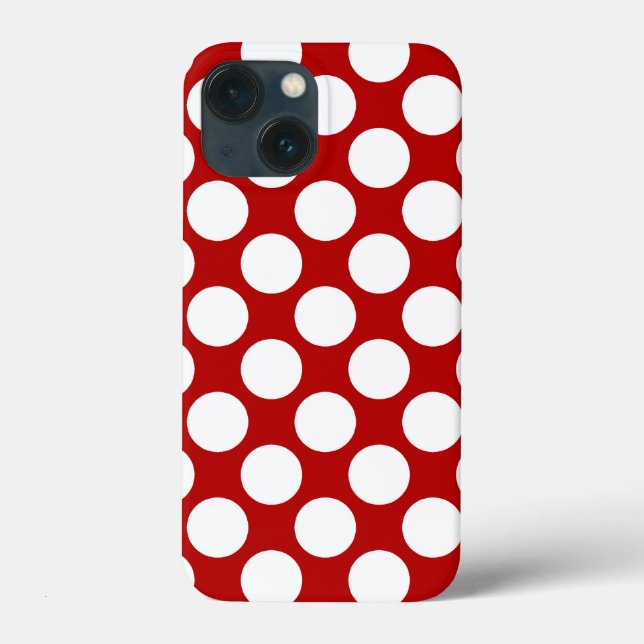 Funda De Case-Mate Para iPhone Gran punto retro - blanco y rojo (Reverso )
