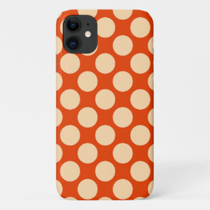 Funda Para iPhone 11 Gran punto retro - naranja pálido y mandarina