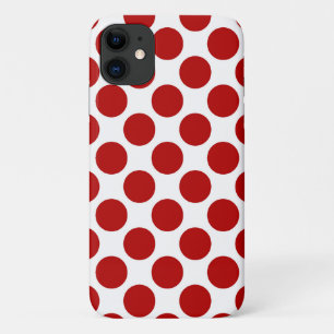 Funda Para iPhone 11 Gran punto retro - rojo y blanco