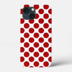 Funda Para iPhone 13 Mini Gran punto retro - rojo y blanco