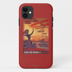 Funda Para iPhone 11 Gran semana de la aviación - poster que agita de