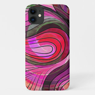 Funda Para iPhone 11 Granada y Doodle de Granito con Líneas Negras