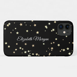 Funda Para iPhone 11 Grandes estrellas de oro en blanco y negro