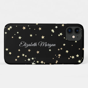 Funda Para iPhone 11 Grandes estrellas de oro en blanco y negro
