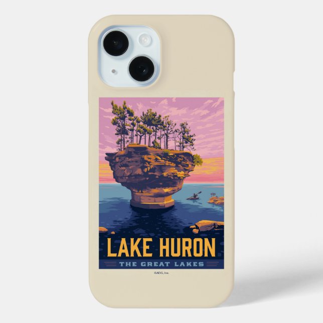 Funda De Case-Mate Para iPhone Grandes Lagos | Lago Huron (Reverso )