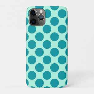 Funda Para iPhone 11 Pro Grandes puntos retro - aqua y turquesa