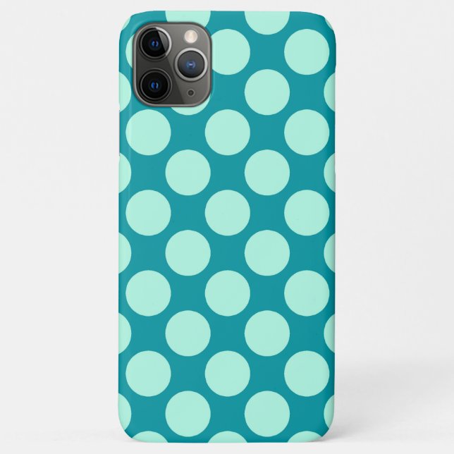 Funda De Case-Mate Para iPhone Grandes puntos retro - turquesa y acuática (Reverso)