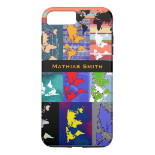 Funda Para iPhone 8 Plus/7 Plus grandes y coloridos mapas del mundo