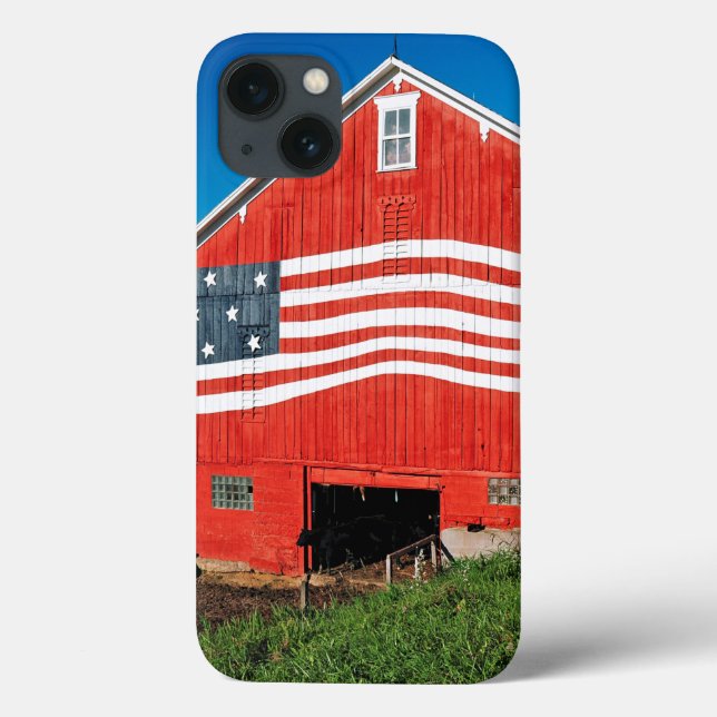 Funda De Case-Mate Para iPhone Granero patriótico (Reverso)