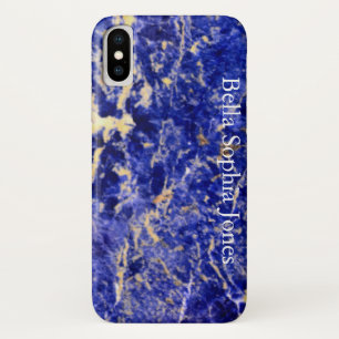 Funda Para iPhone X Granito azul, mármol azul, piedra azul