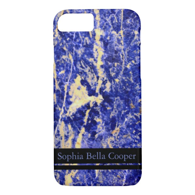 Funda De Case-Mate Para iPhone Granito azul, mármol azul, piedra azul (Reverso)
