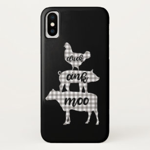 Funda Para iPhone X Granja de cerdo de vaca de pollo de huevo de Oink
