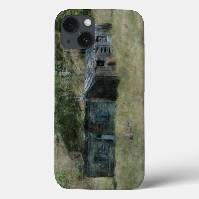 Funda De Case-Mate Para iPhone Granja rural Edificios de arte impresionista (Reverso)