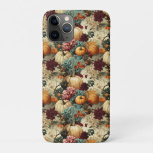 Funda Para iPhone 11 Pro Granja Rústica Calabaza Naranja Floral Vintage