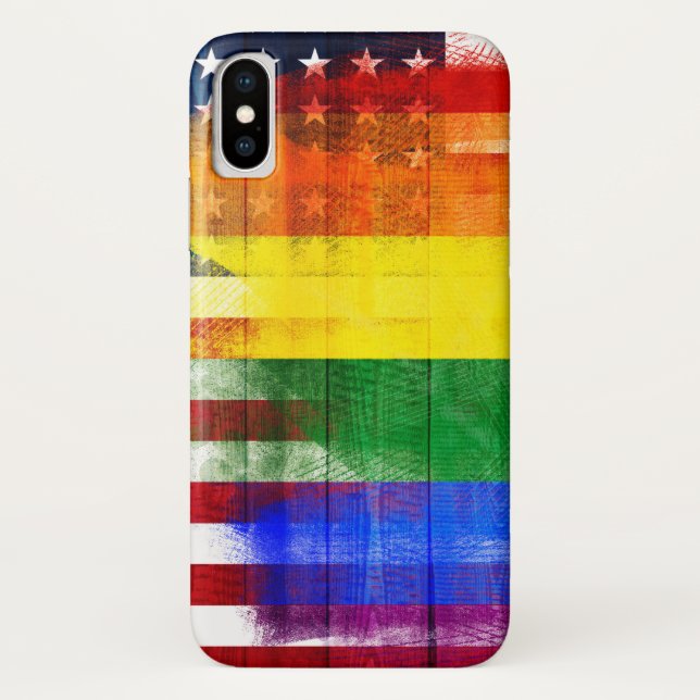 Funda De Case-Mate Para iPhone Grano de madera americano y Paintstrokes de la (Reverso)