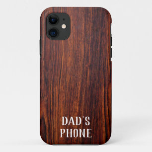 Funda Para iPhone 11 Grano de madera de Mahogany oscuro   mejor papá de