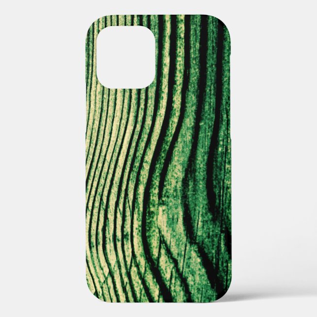 Funda De Case-Mate Para iPhone Grano de madera verde (Reverso )