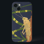 Funda Para iPhone 13 Grapeador en hierba verde en fondo azul<br><div class="desc">El verde profundo de la hierba de este cuadro se funde perfectamente con el fondo azul,  creando una sensación de noche en esta obra de Nina Tenser. Ambos colores contrastan con el pálido del saltamontes. ¡Los amantes de la naturaleza deberían comprar esta pieza y colocarla en su muro favorito!</div>