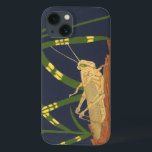 Funda Para iPhone 13 Grapeador en hierba verde en fondo azul<br><div class="desc">El verde profundo de la hierba de este cuadro se funde perfectamente con el fondo azul,  creando una sensación de noche en esta obra de Nina Tenser. Ambos colores contrastan con el pálido del saltamontes. ¡Los amantes de la naturaleza deberían comprar esta pieza y colocarla en su muro favorito!</div>