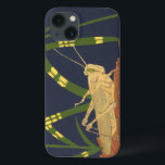 Funda Para iPhone 13 Grapeador en hierba verde en fondo azul<br><div class="desc">El verde profundo de la hierba de este cuadro se funde perfectamente con el fondo azul,  creando una sensación de noche en esta obra de Nina Tenser. Ambos colores contrastan con el pálido del saltamontes. ¡Los amantes de la naturaleza deberían comprar esta pieza y colocarla en su muro favorito!</div>