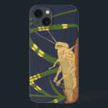 Funda Para iPhone 13 Grapeador en hierba verde en fondo azul<br><div class="desc">El verde profundo de la hierba de este cuadro se funde perfectamente con el fondo azul,  creando una sensación de noche en esta obra de Nina Tenser. Ambos colores contrastan con el pálido del saltamontes. ¡Los amantes de la naturaleza deberían comprar esta pieza y colocarla en su muro favorito!</div>