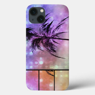 Funda Para iPhone 13 Grass Sparkle Purple, Pink N Naranja iPad Estuche
