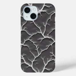 Funda Para iPhone 15 Gray Branch Texture iPhone Case Minimal Style
